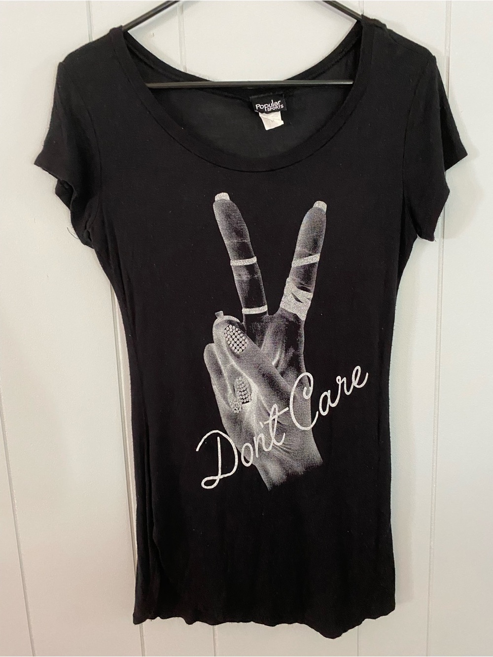 Don't Care Graphic Short Sleeve Tee - Black